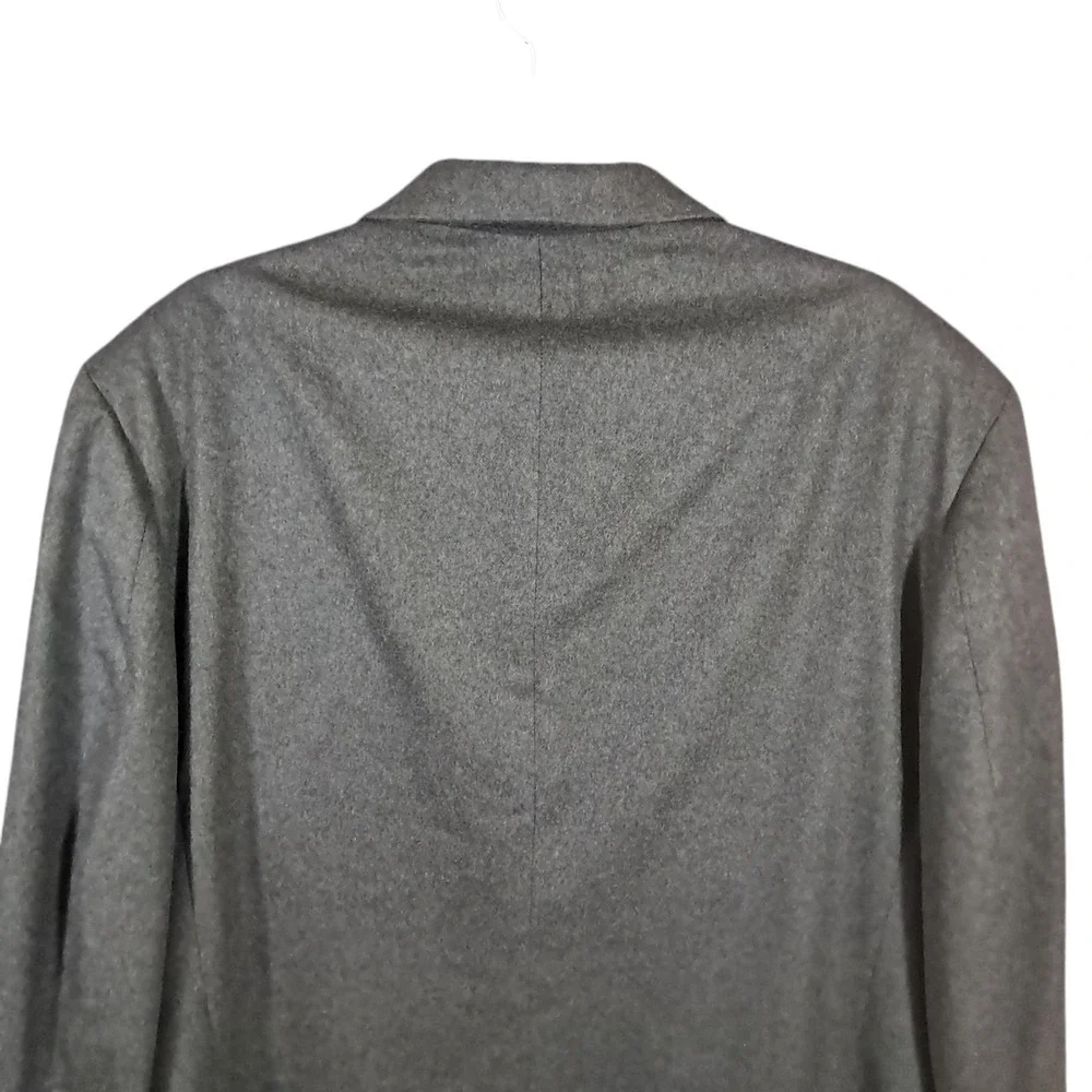 Oscar de la Renta Jacket XL‎ Gray Wool Cashmere Brushed Flannel Blazer Soft 46R